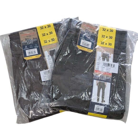 Eddie Bauer Flex Utility Pants Bundle NWT Size 32x30  Brown + Green Relaxed Fit - Picture 1 of 5